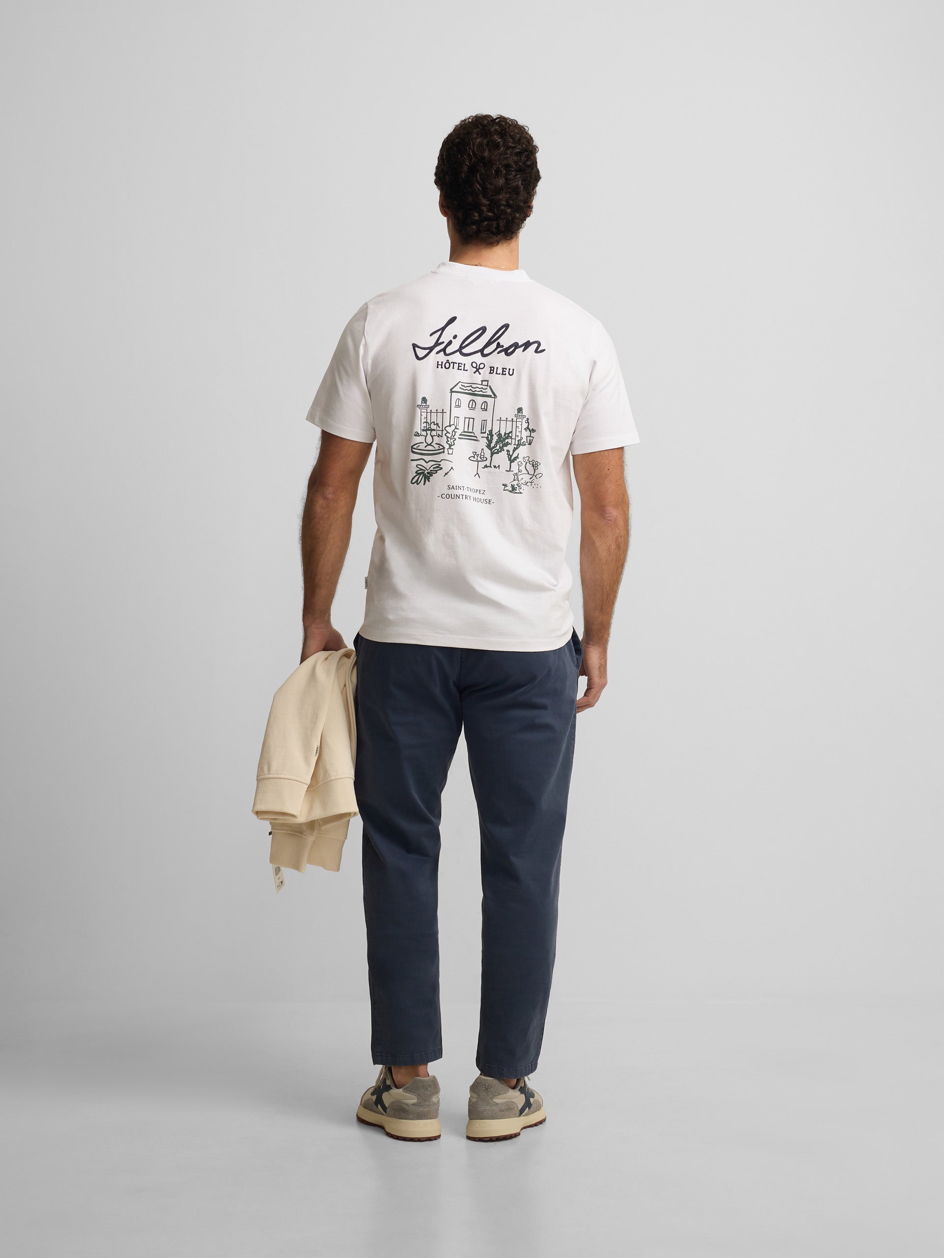 Camiseta hotel bleu blanca