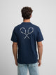 T-shirt raquetes lettering azul-marinho