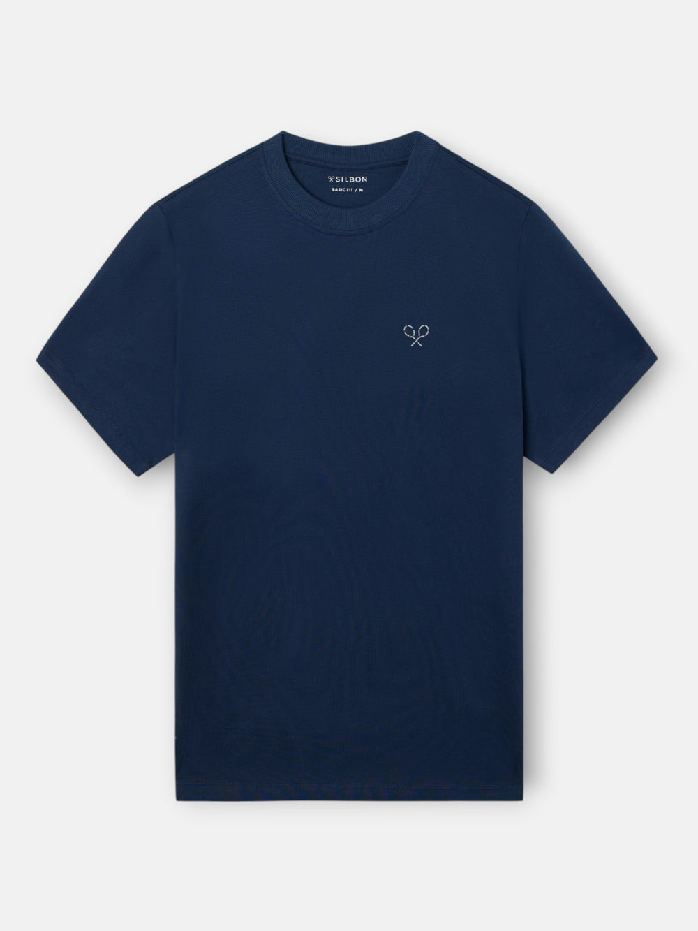 T-shirt raquetes lettering azul-marinho