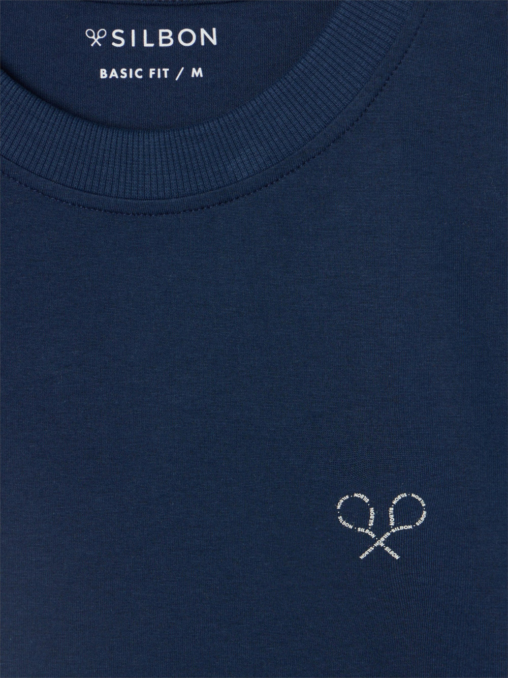 T-shirt raquetes lettering azul-marinho