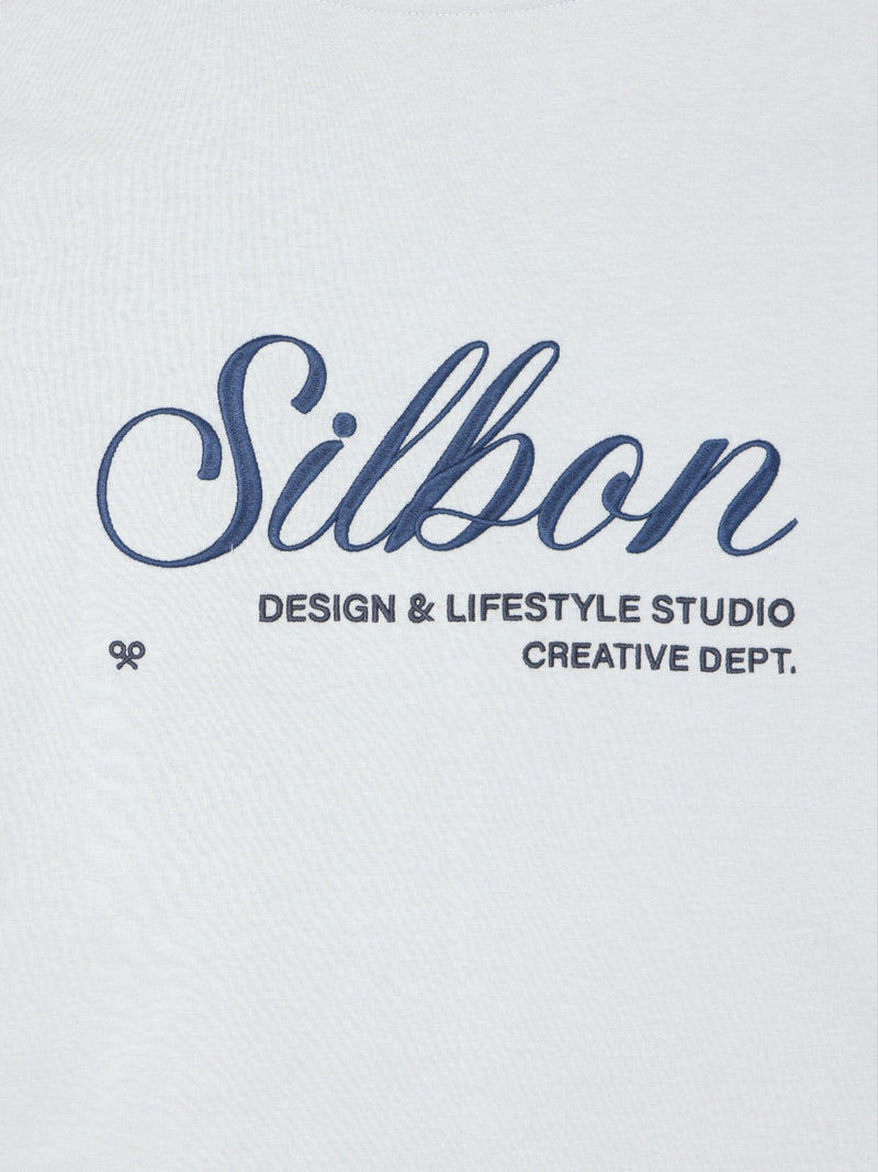 T-shirt Silbon creative dept azul claro