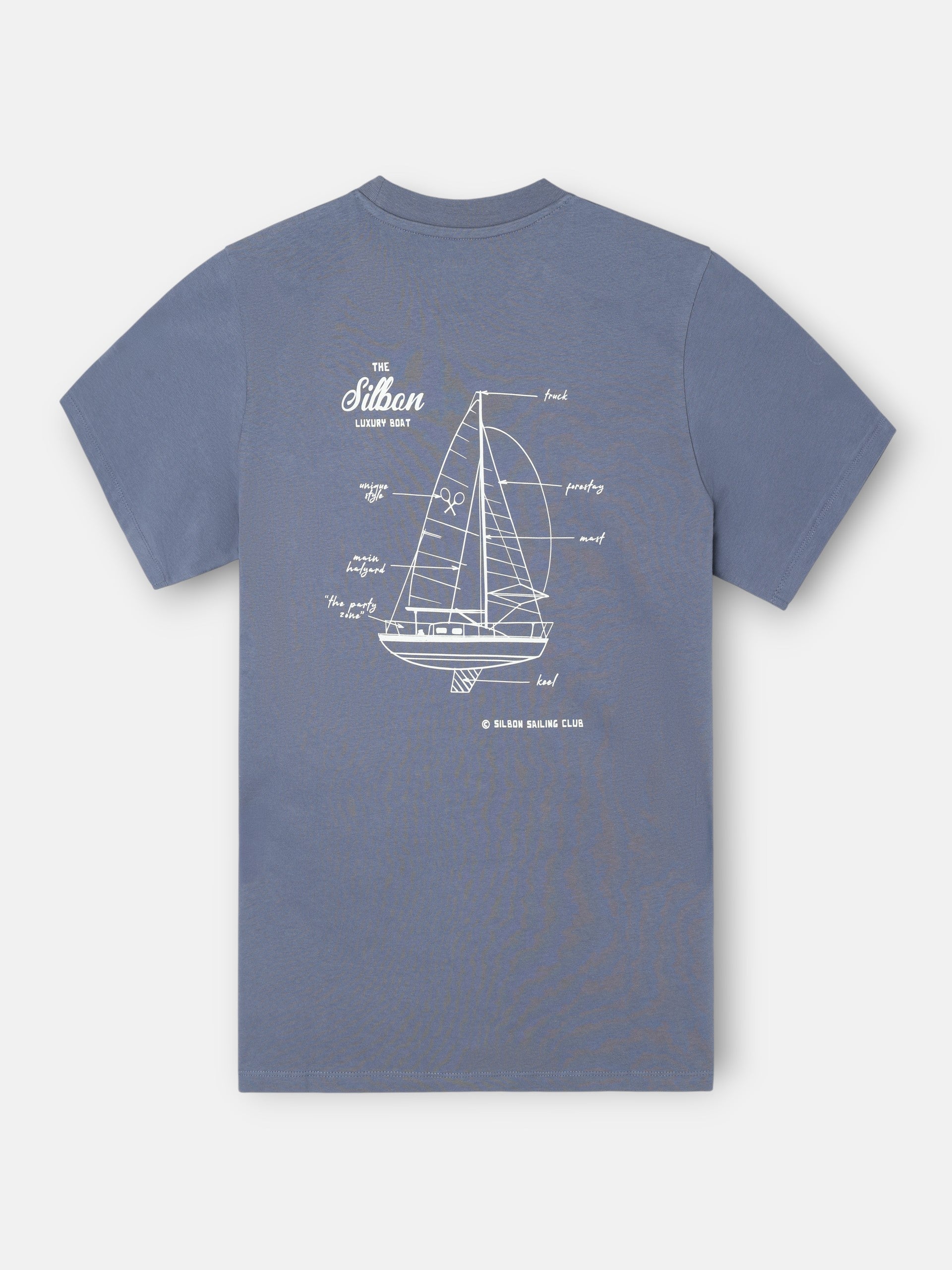 Indigo blue luxury boat t-shirt