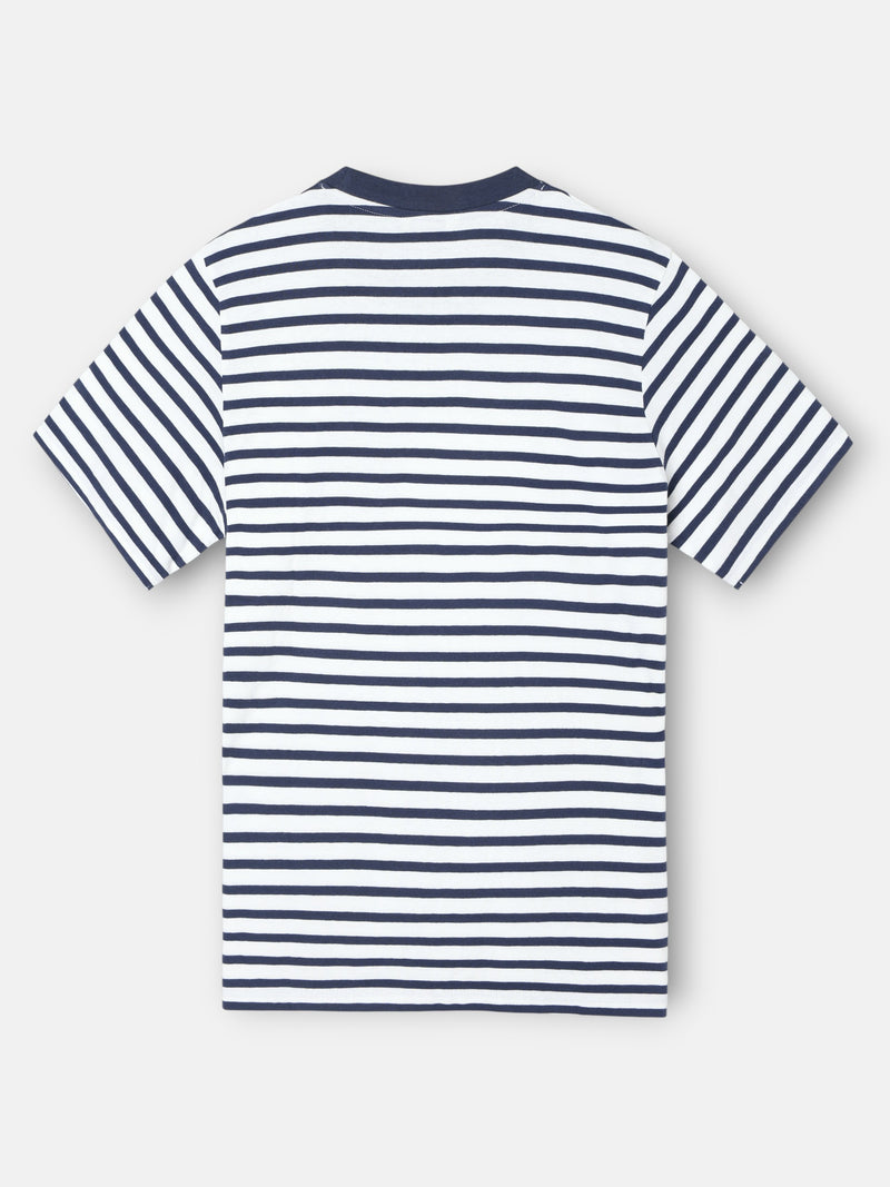 Camisola rústica às riscas azul-marinho