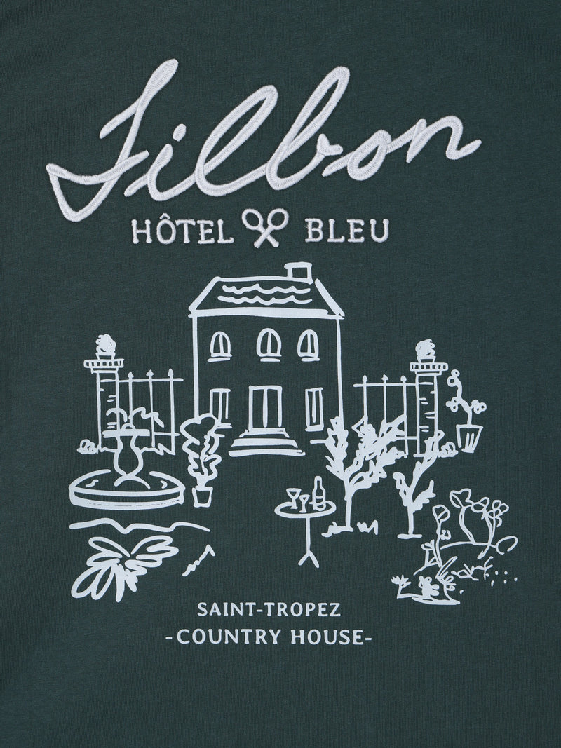 T-shirt hôtel bleu vert foncé