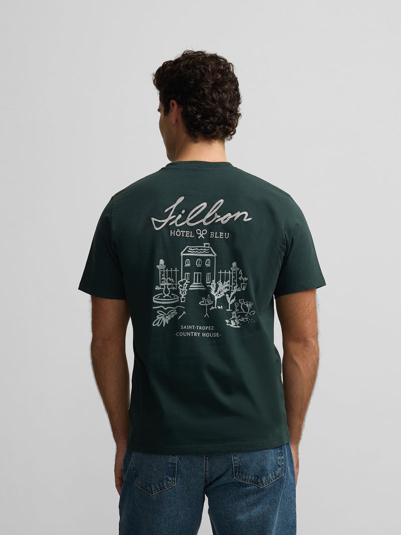 T-shirt hôtel bleu vert foncé