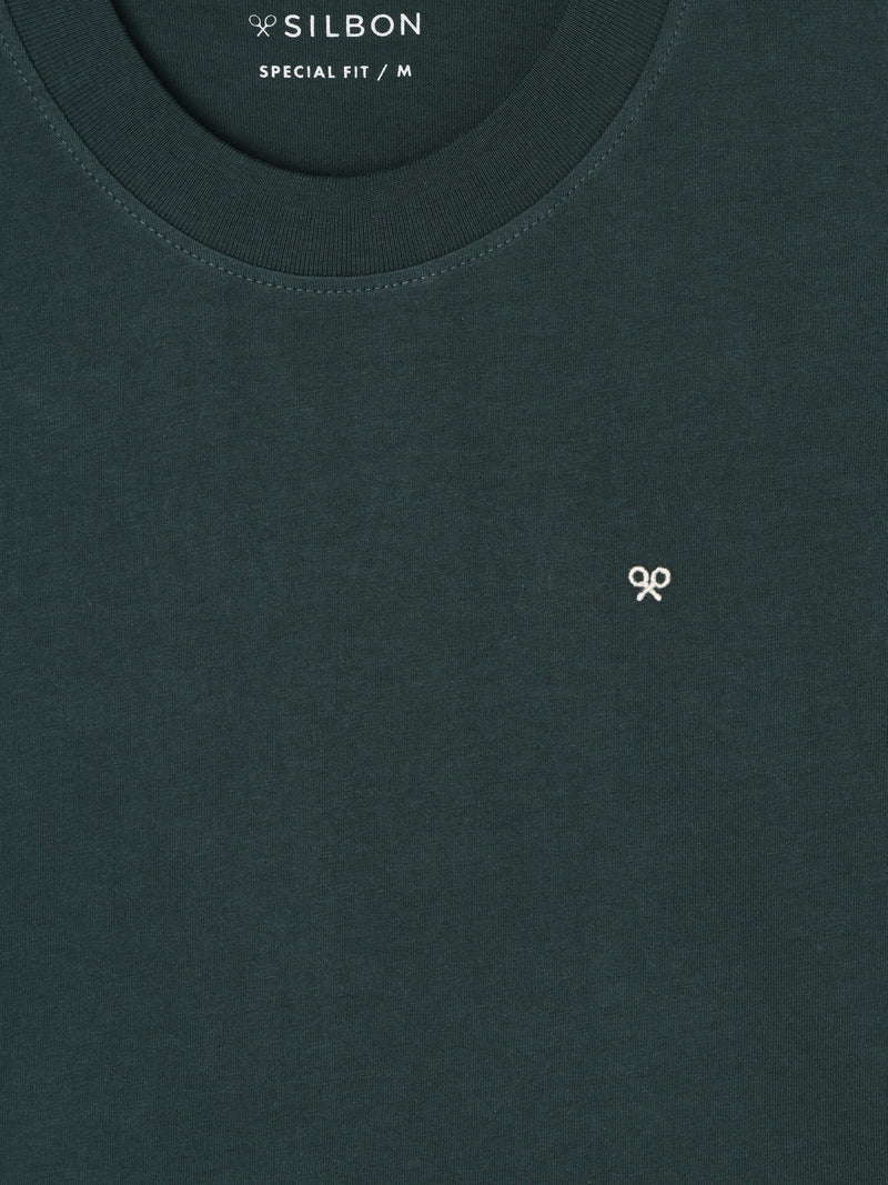 Special fit Silbon plans dark green t-shirt