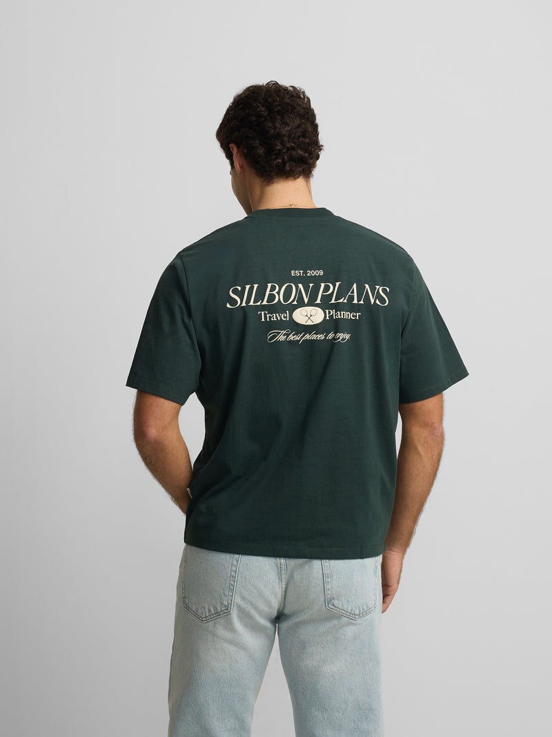 Special fit Silbon plans dark green t-shirt