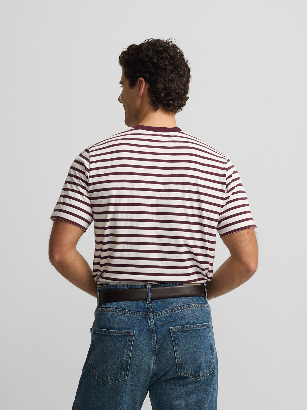 Camiseta rustica rayas burdeos