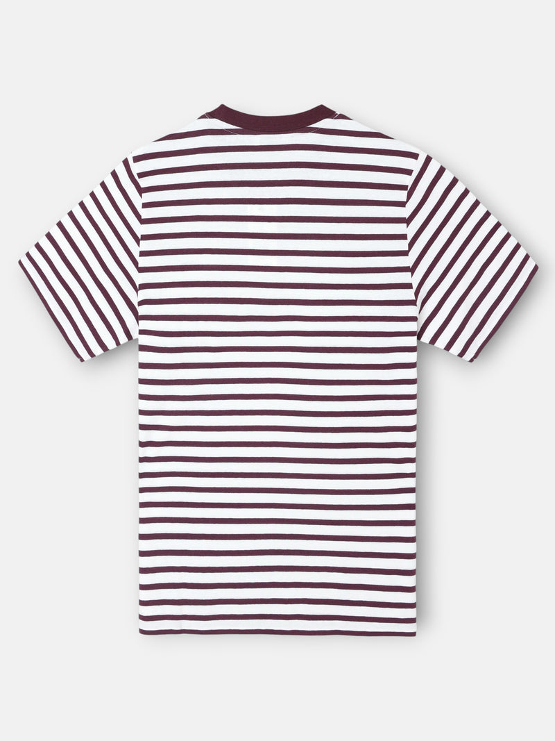 Camisola rústica riscas bordô