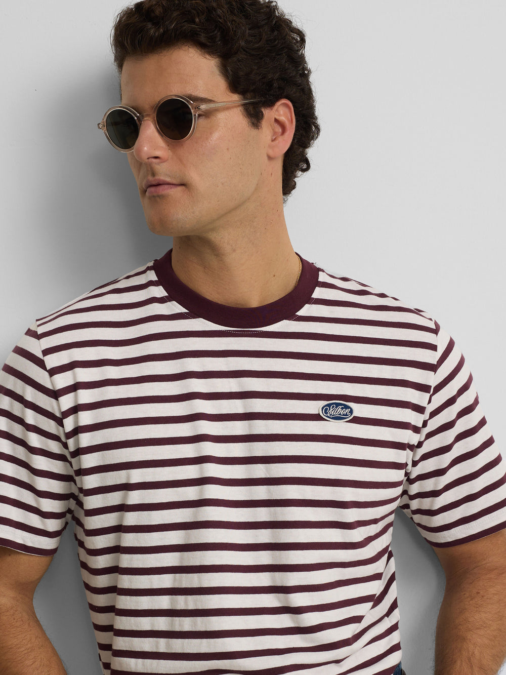 Camiseta rustica rayas burdeos