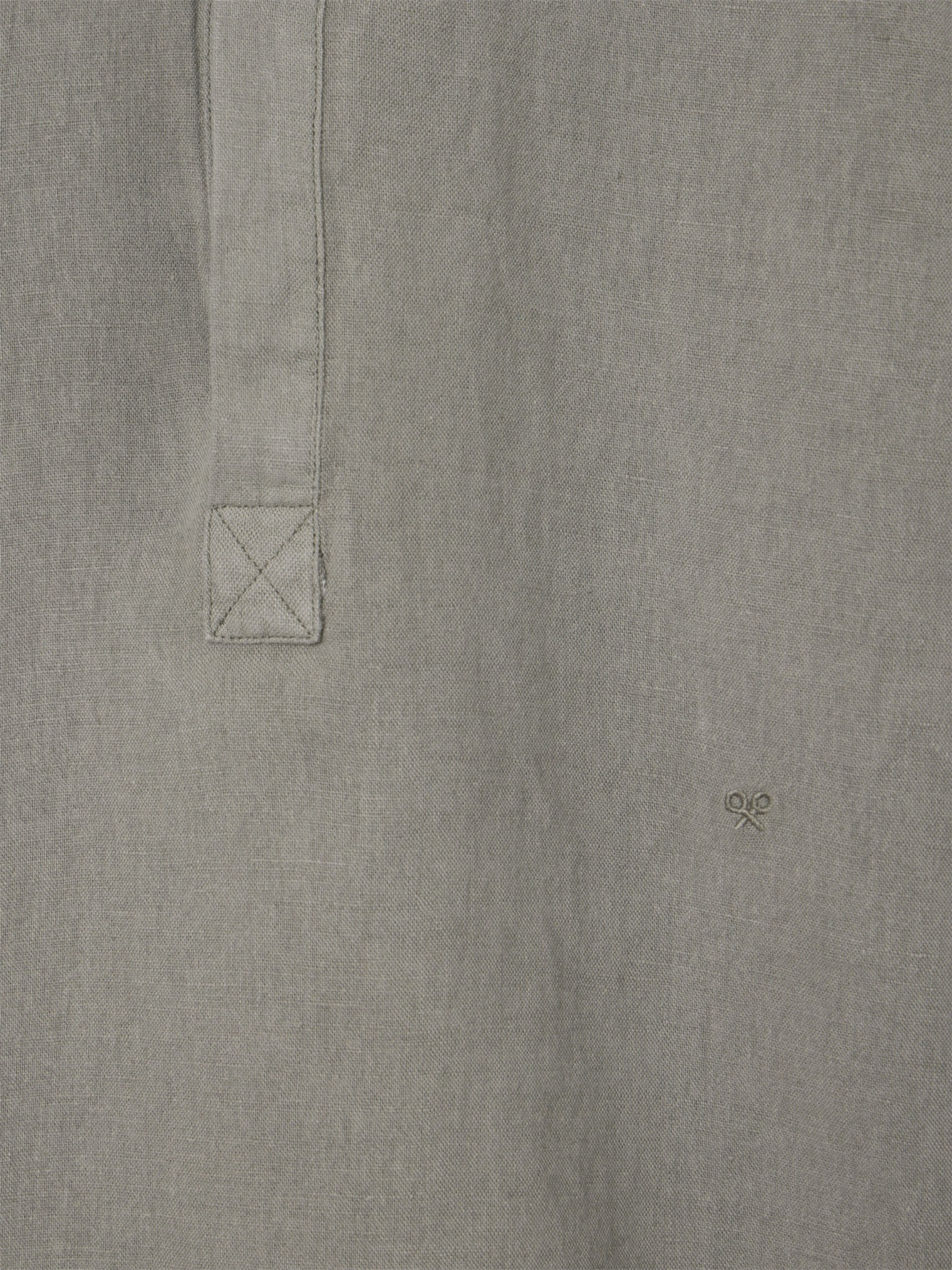 Camisa de linho lisa verde