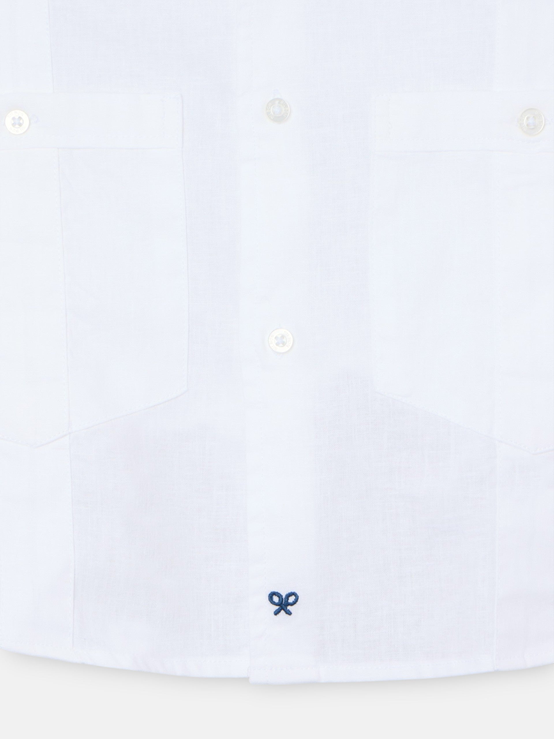 Guayabera sport lino blanca