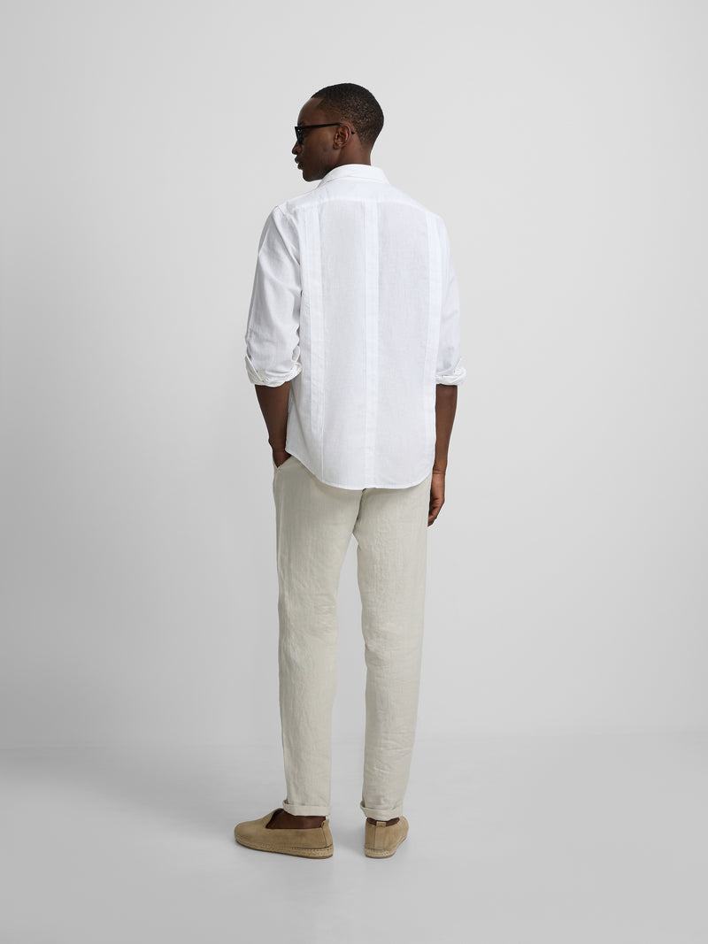 Guayabera sport lino blanca
