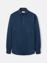 Chemise en lin uni bleu marine