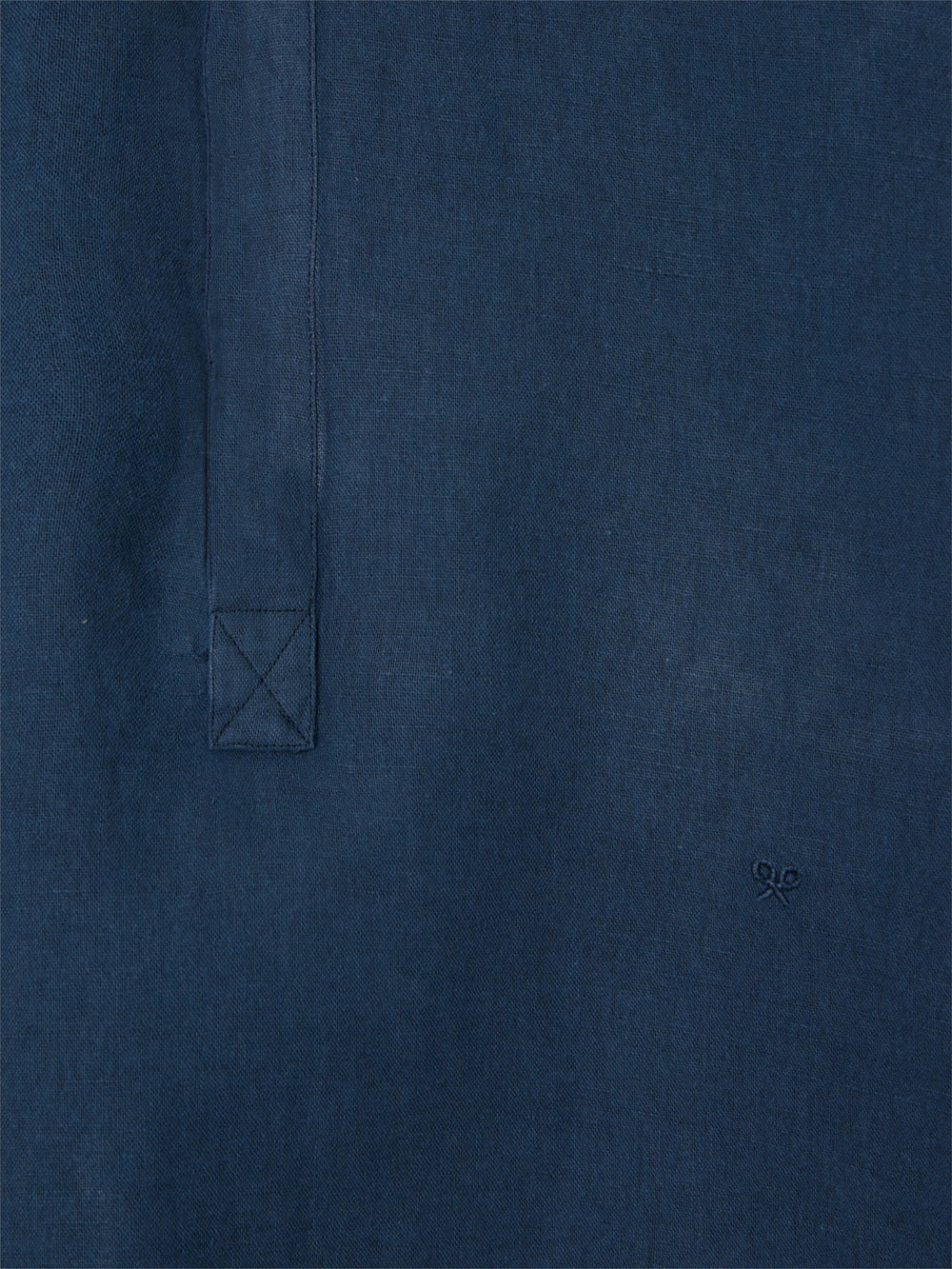 T-shirt en lin uni bleu marine