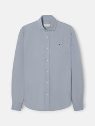 Camisa sport linho azul cinza