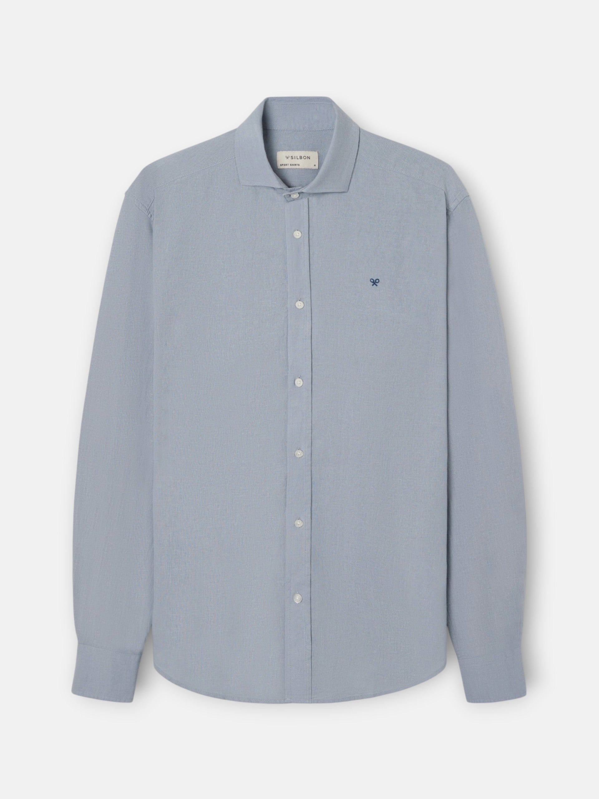 blue-grey linen sport shirt