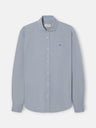 Camisa sport lino azul gris