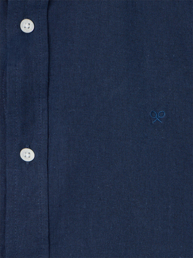 Camisa sport lino azul marino