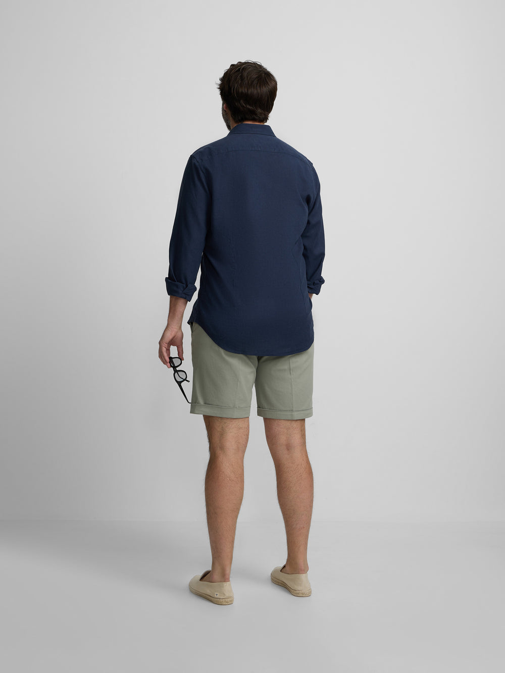 Camisa sport lino azul marino