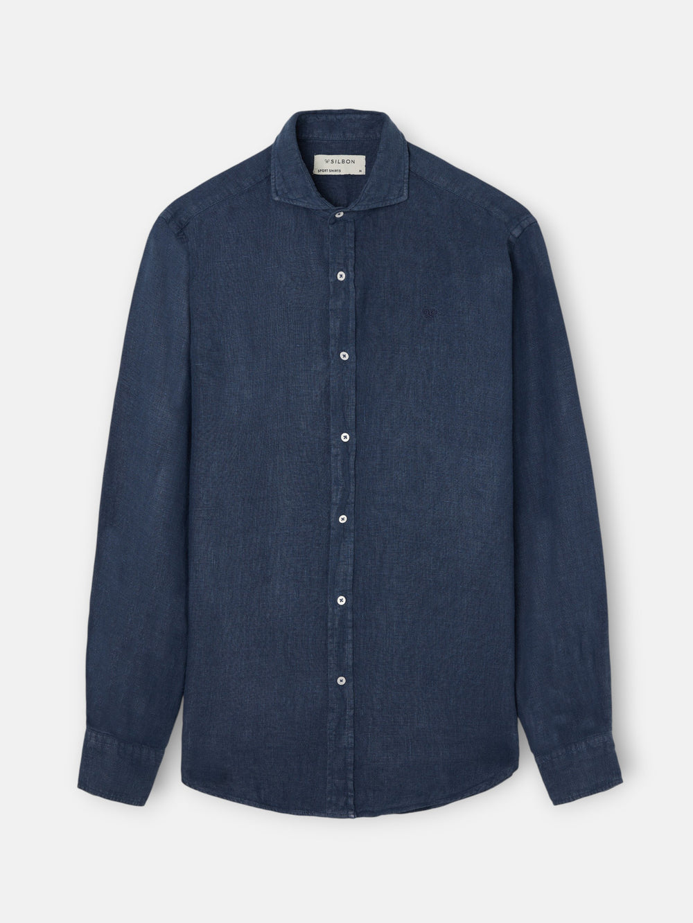 Navy blue warm linen sport shirt