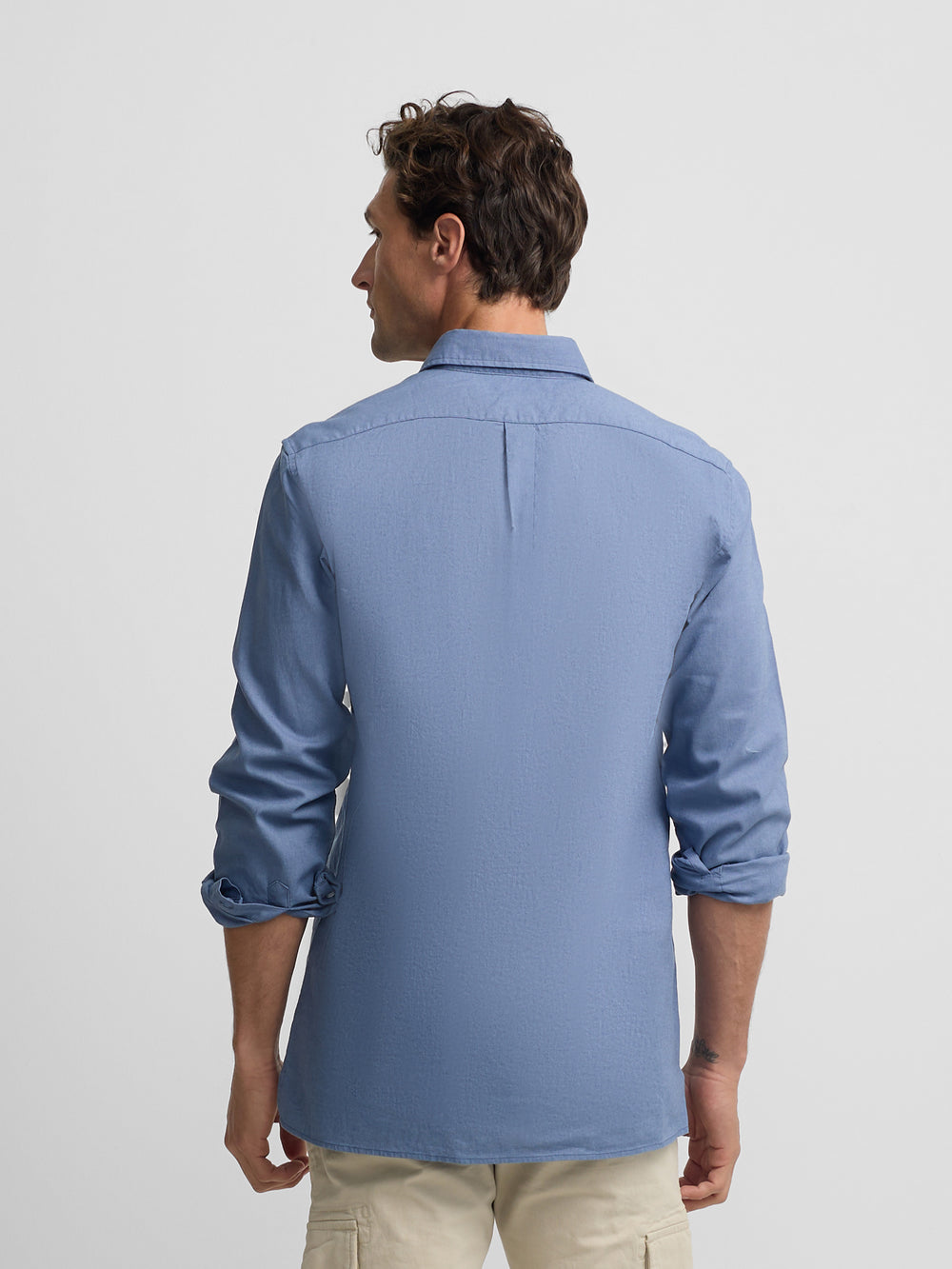 Chemise sport en lin bleu