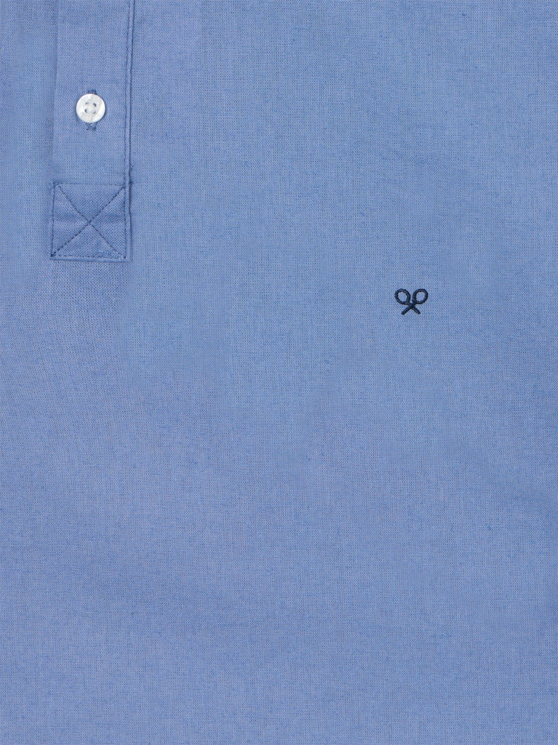 Blue linen sports polo shirt