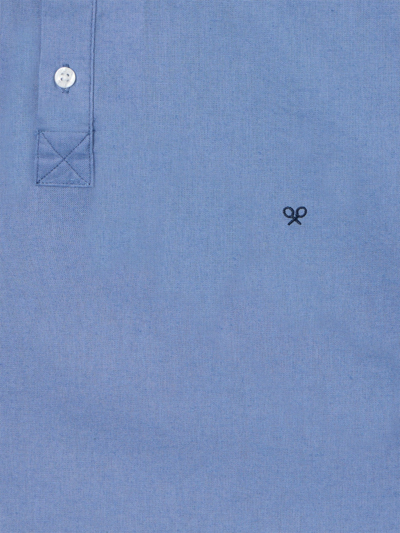 Camisa desportiva de linho azul