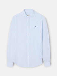 Camisa sport lino rayas celeste