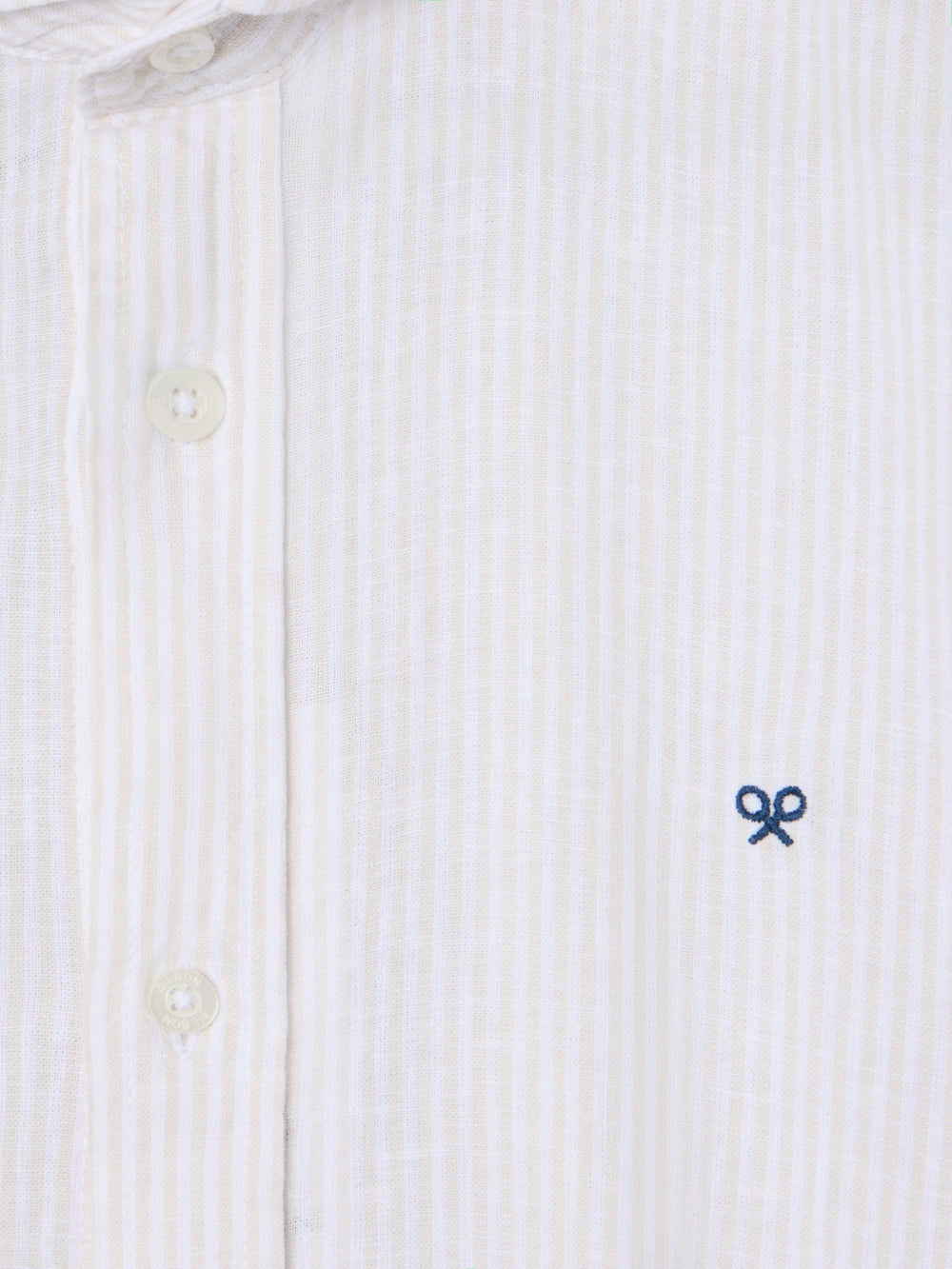 Camisa sport lino rayas beige