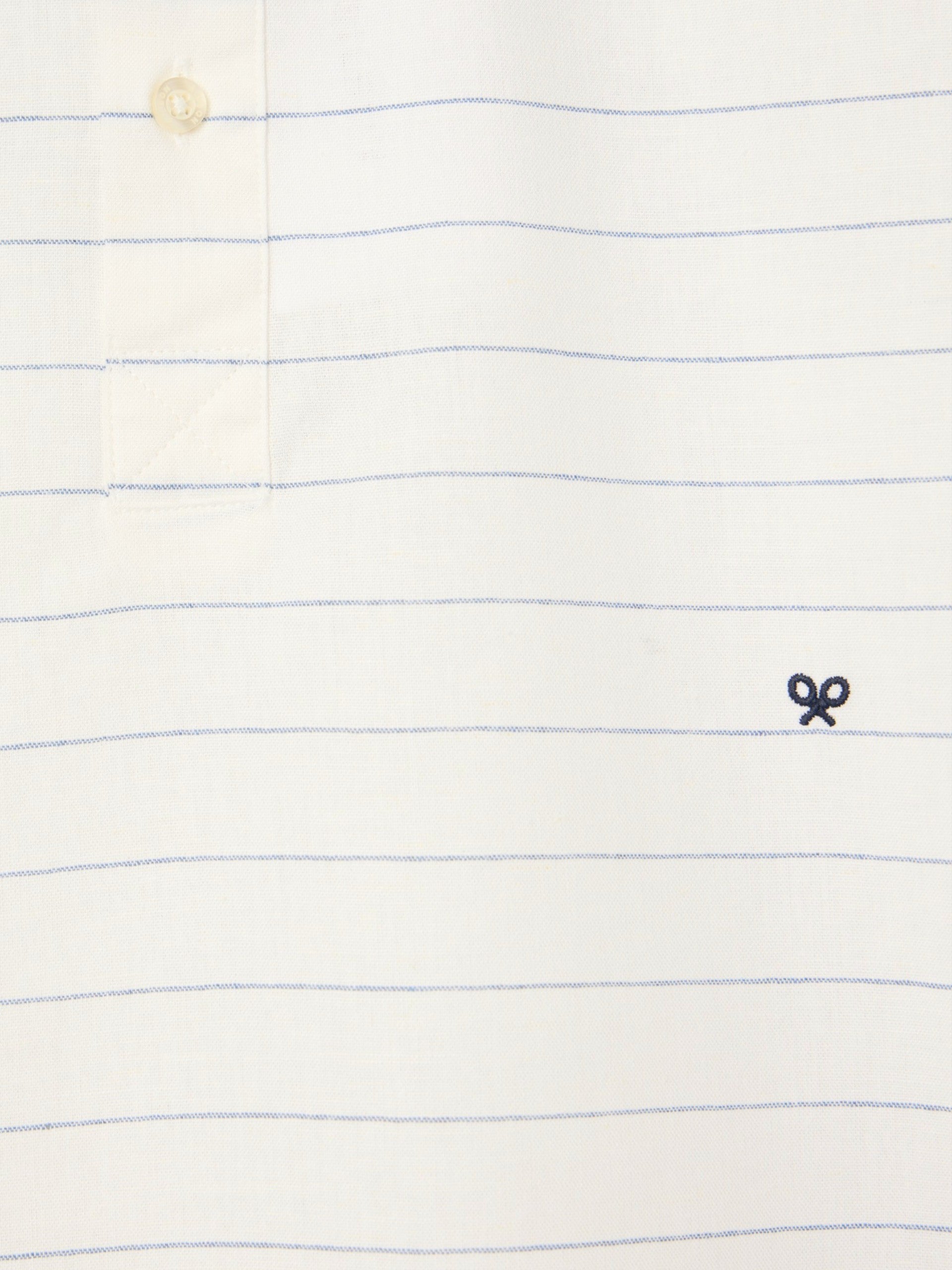 T-shirt sport en lin rayé ample bleu