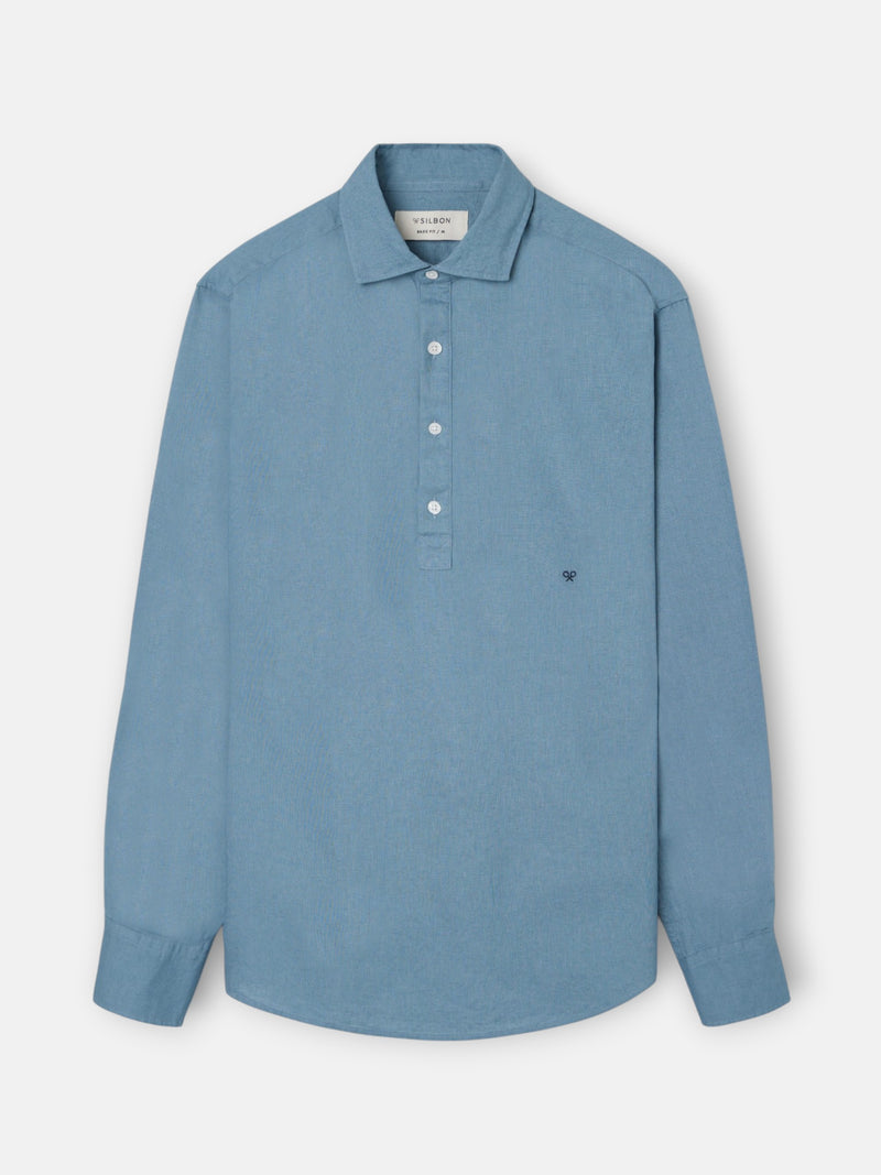 Polera sport lino petroleo