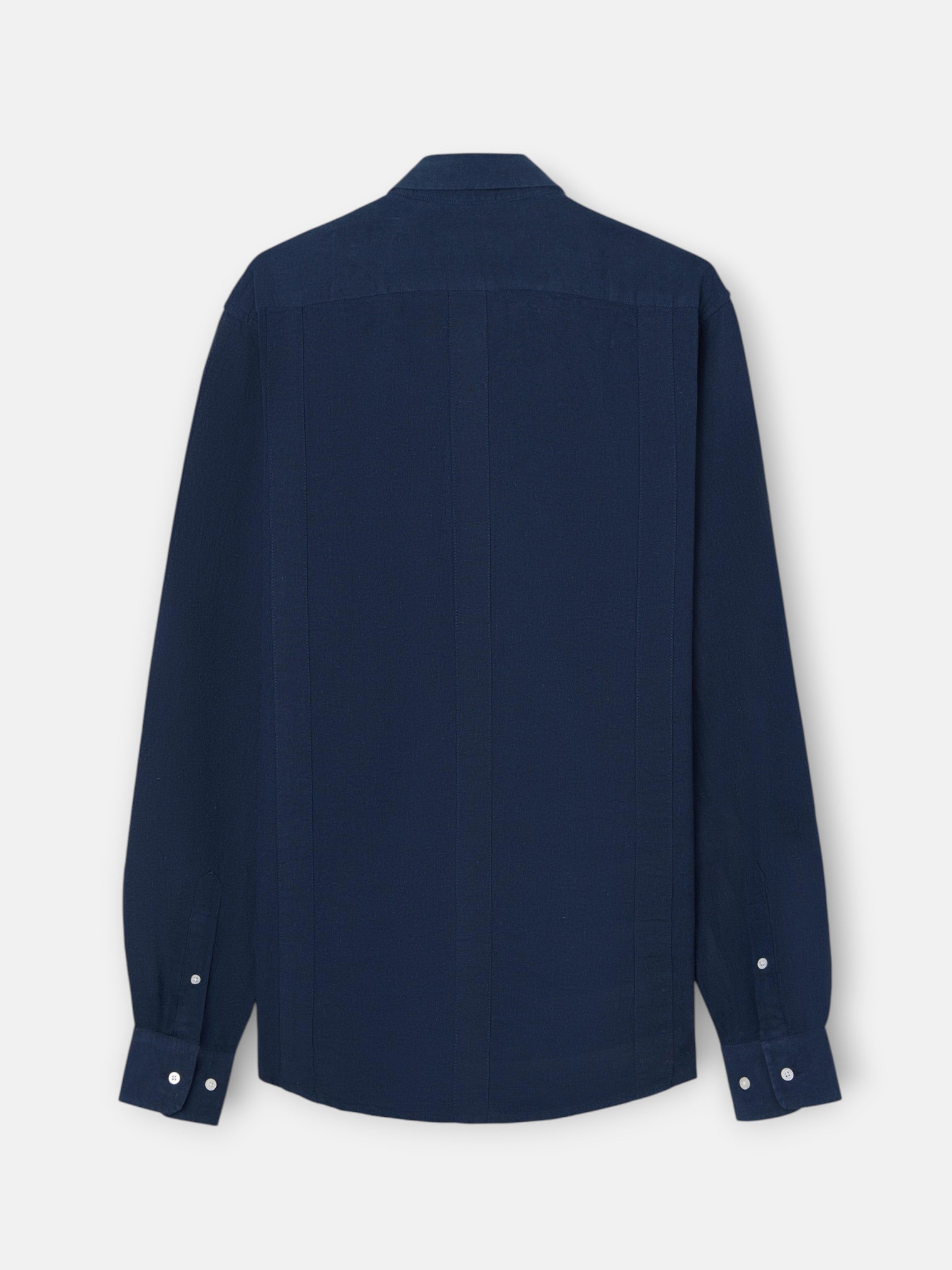 Guayabera sport en lin marine