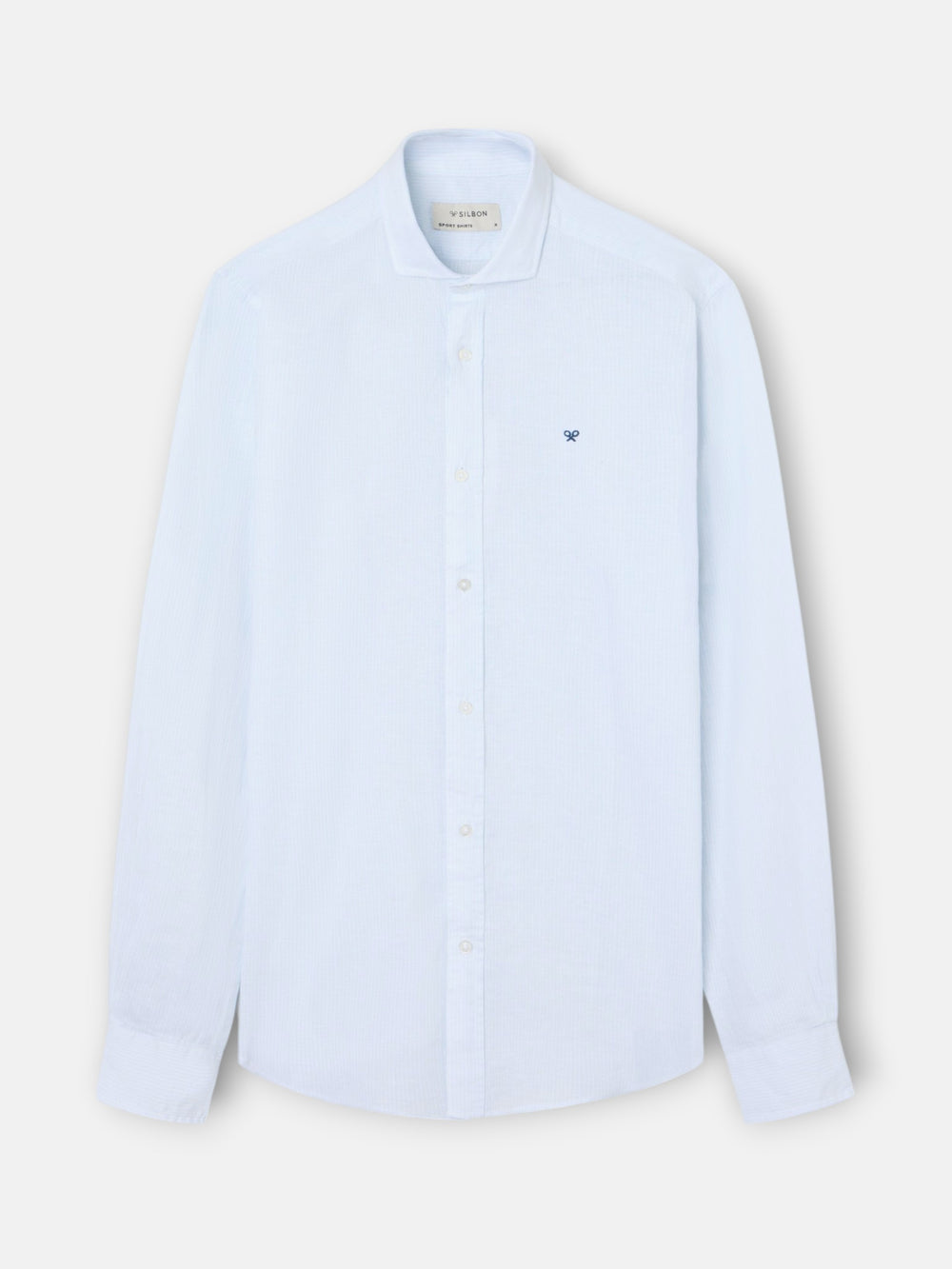 Camisa sport lino multirayas celestes