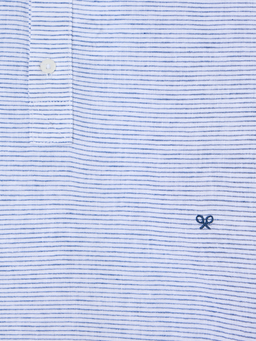 Navy striped linen sport polo