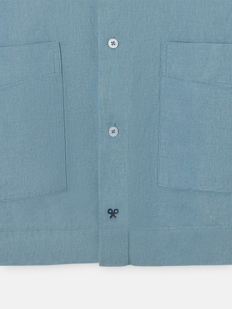 Camisa sport bolsos azul índigo