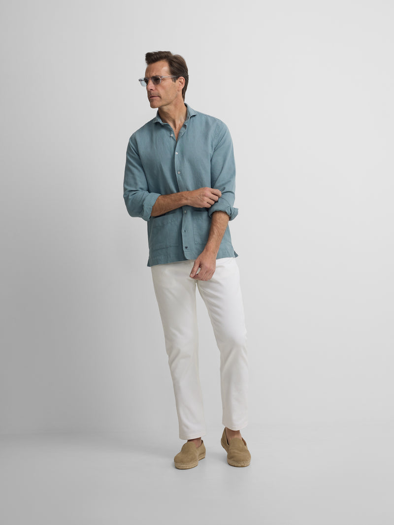 Camisa sport bolsos azul índigo