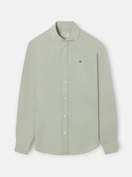 Camisa desportiva de linho verde médio