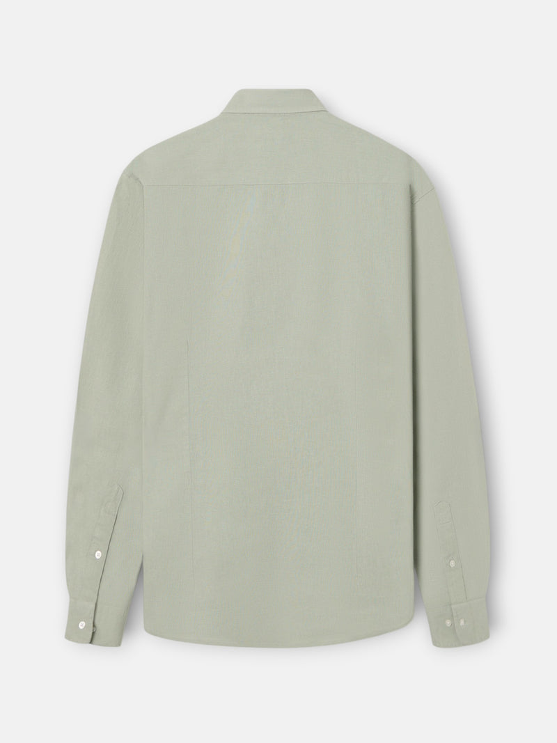 Chemise sport en lin vert moyen