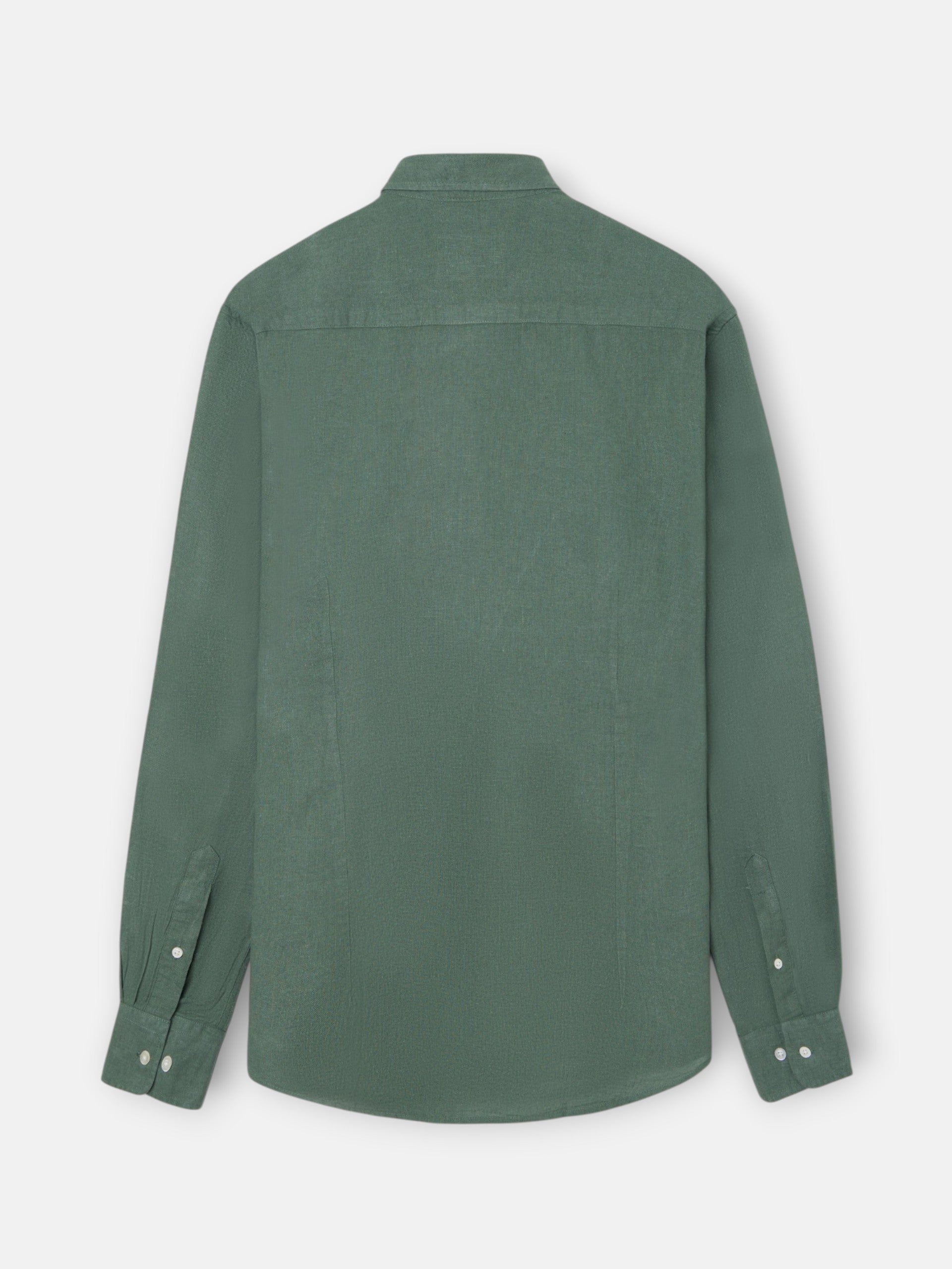 chemise sport en lin vert foncé