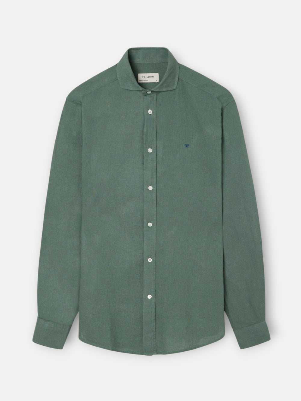 Camisa sport lino verde oscuro