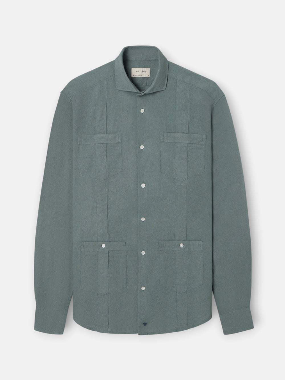 Guayabera sport lino verde