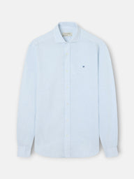 Camisa sport lino rayas verde