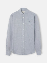 Camisa sport lino cuadros verde