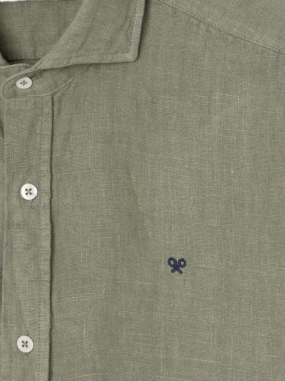 Green warm linen sport shirt