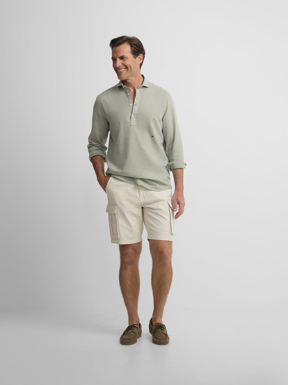 polo de sport en lin vert moyen