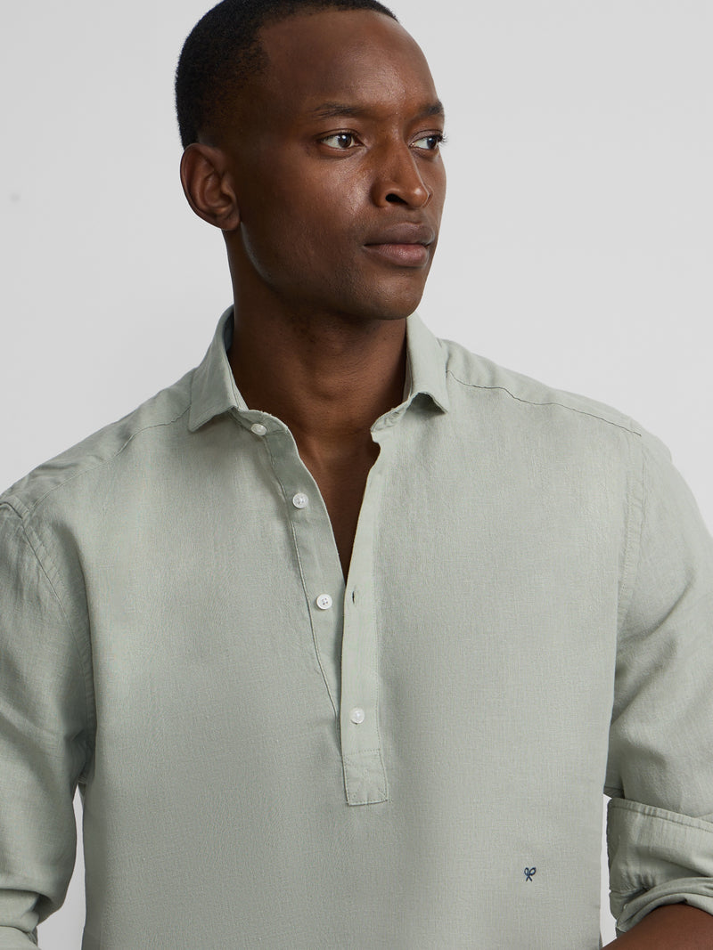 Polera sport lino verde medio