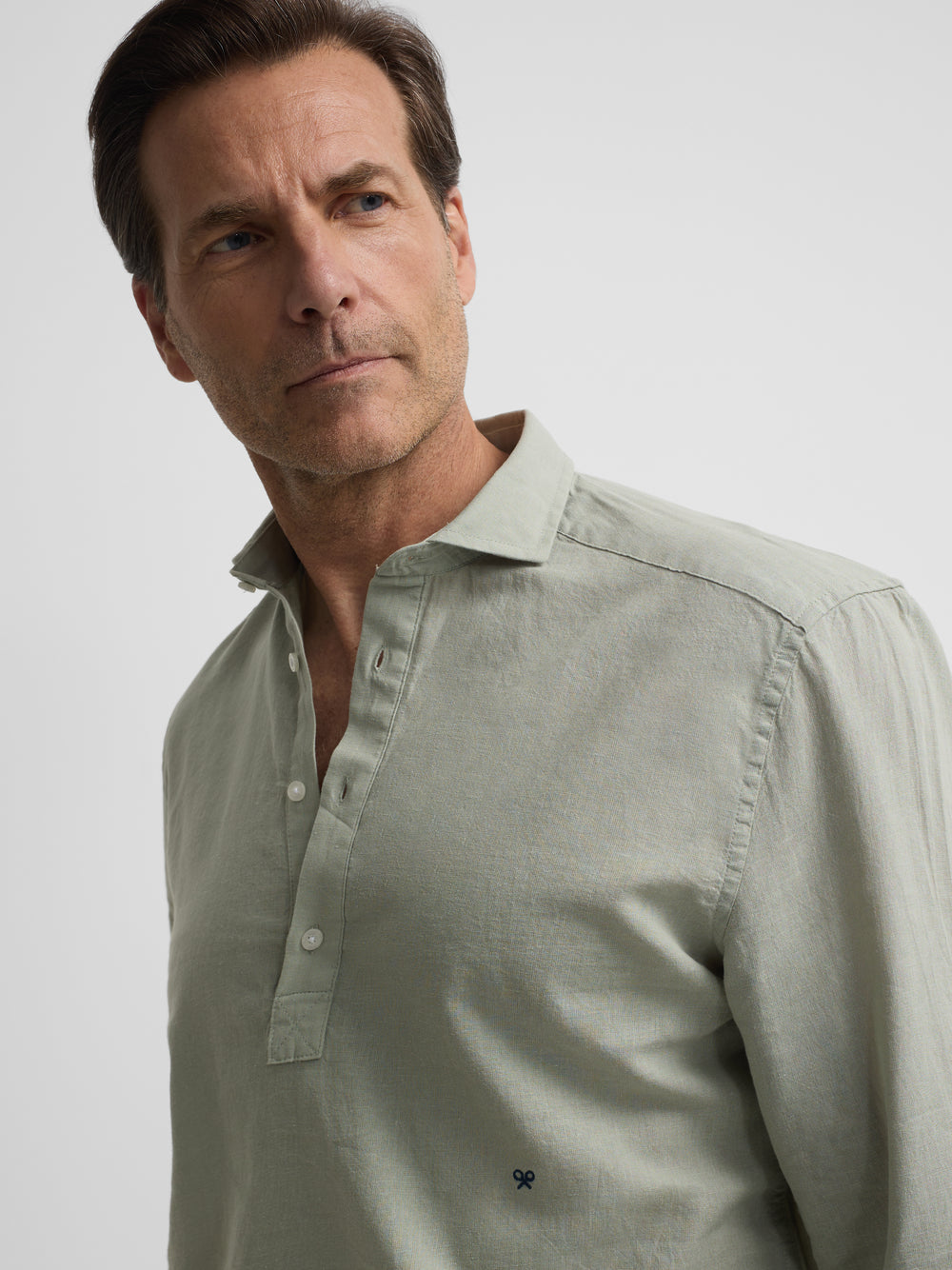 polo de sport en lin vert moyen