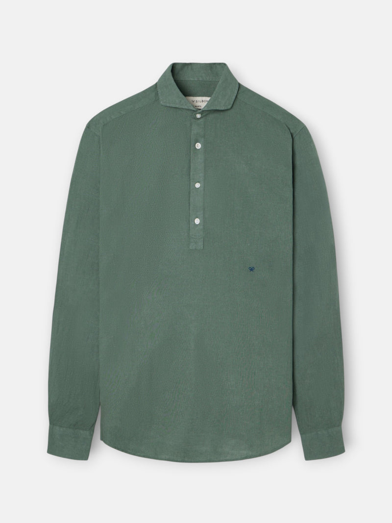 Polera sport lino verde oscuro