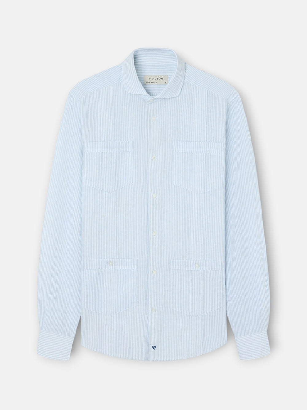 Guayabera sport lino rayas verdes